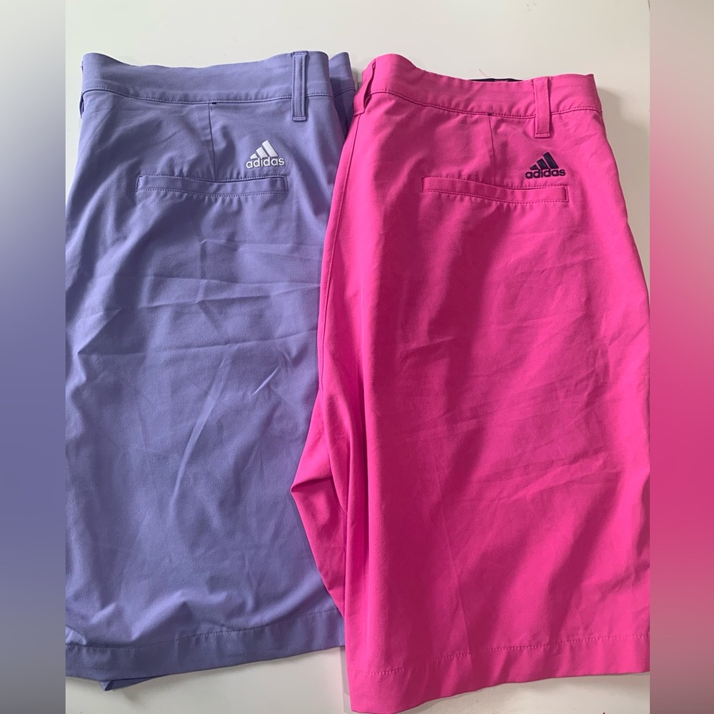 Men’s golf performance Adidas pink  and Purple Athletic shorts 36 bundle active